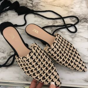 Zara Tie Up Mules